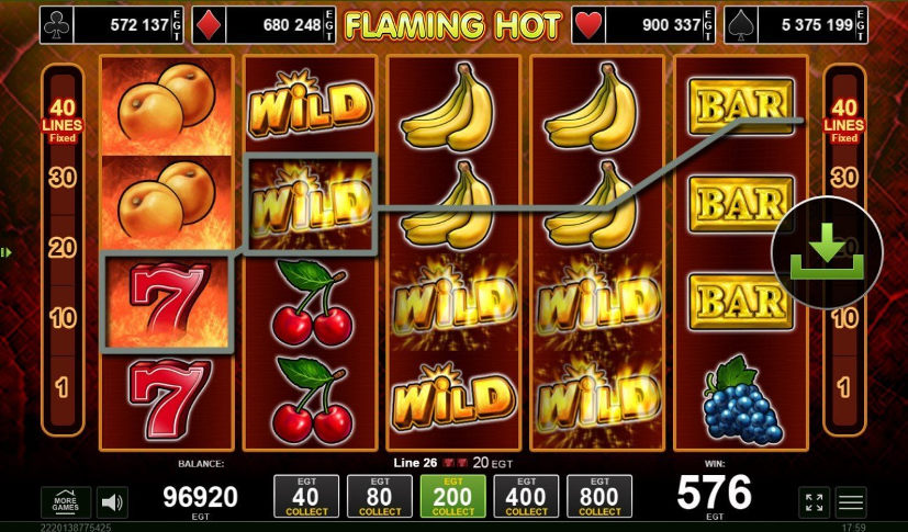 Flaming Hot jackpot screenshot
